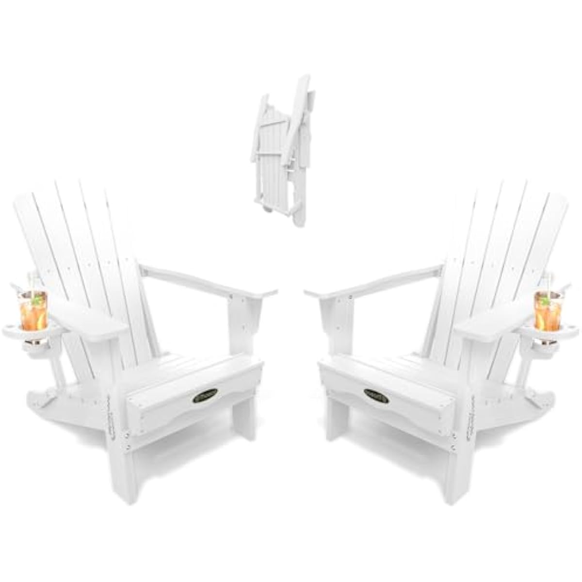 Adirondack Chair Wood - Folding Adirondack Chairs 2-Piece Set HDPE