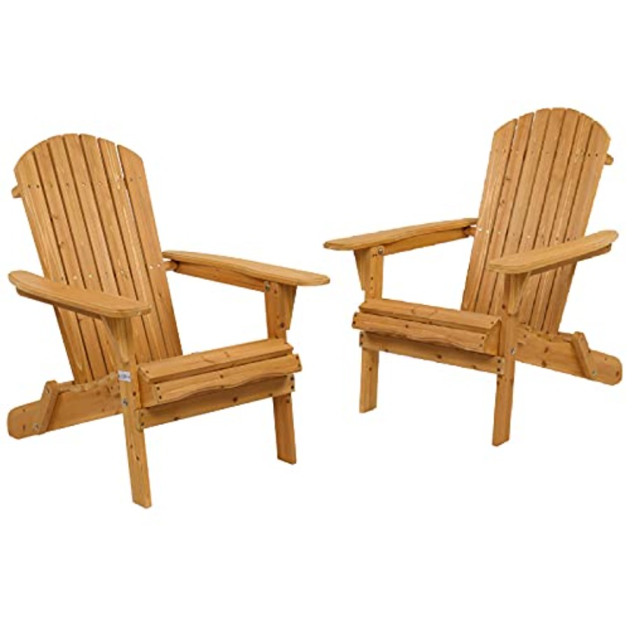 Adirondack Chair Wood - Wooden Adirondack Chair Ergonomic Design 2pk,Folding