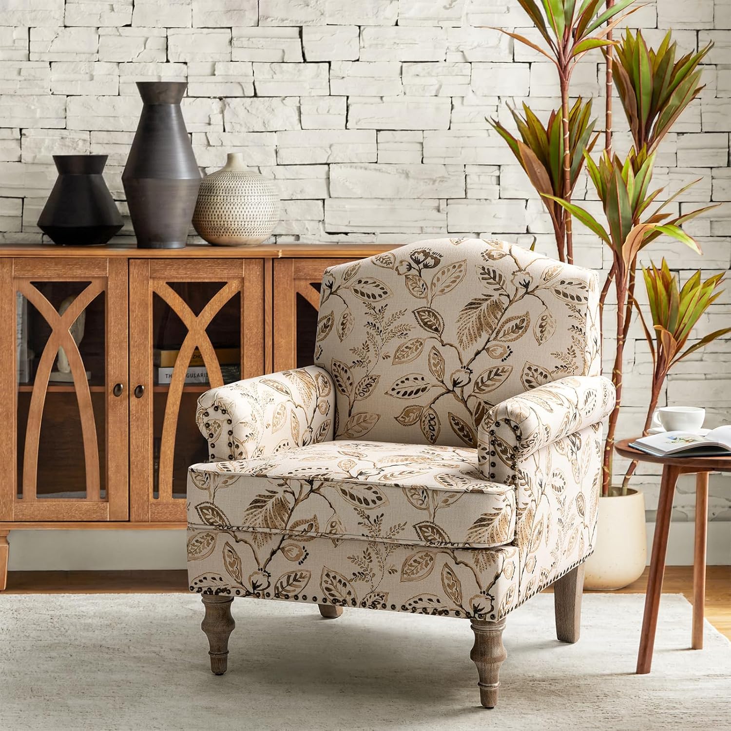Adirondack Chair Wood - #Floral Upholstered Armchair Retro Wood Legs