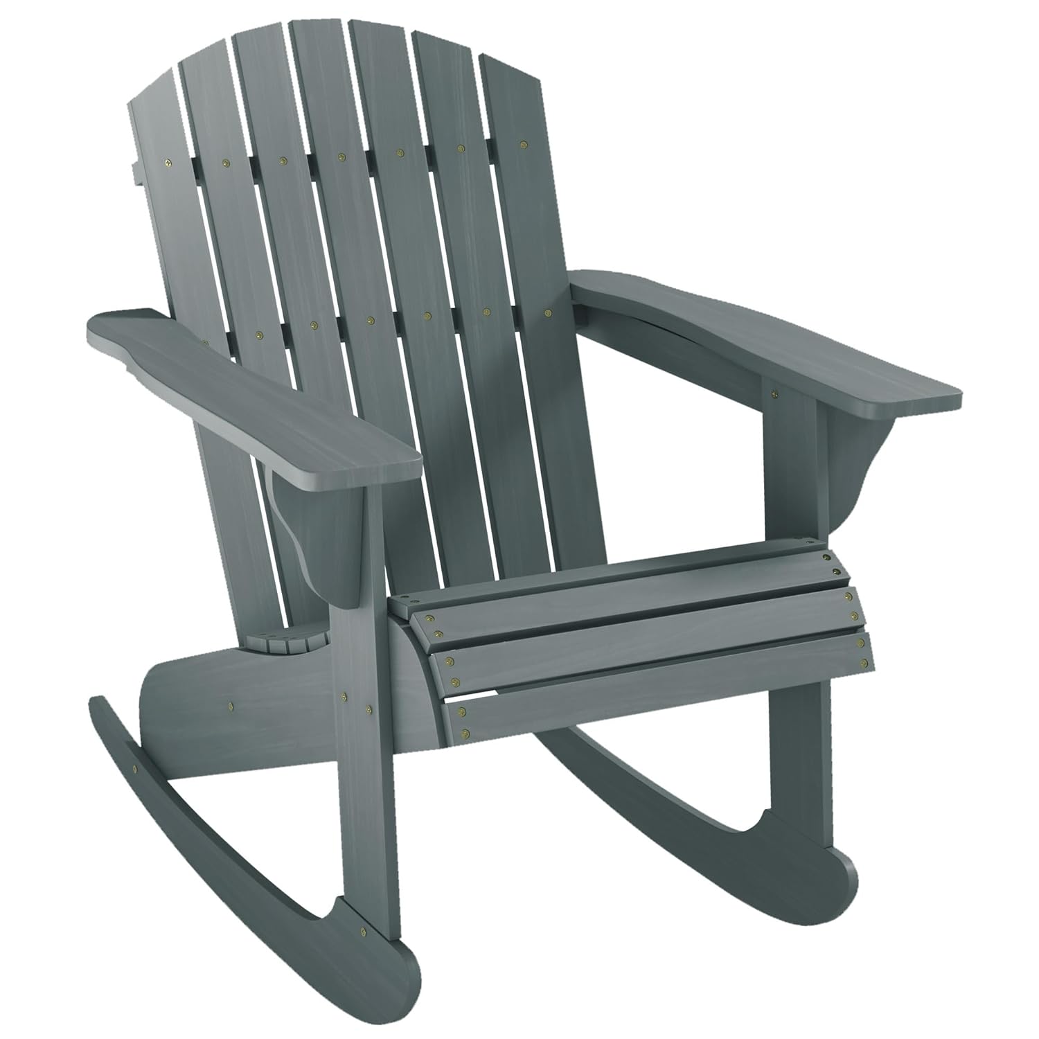 Adirondack Chair Wood - Slatted Wooden Adirondack Rocking Chair Fanned