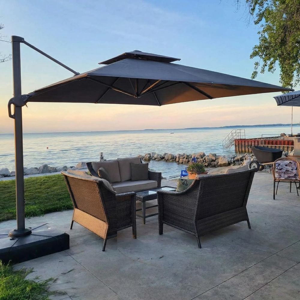 10ft Cantilever Patio Umbrella - Outdoor Furniture Umbrella ulasan dan harga