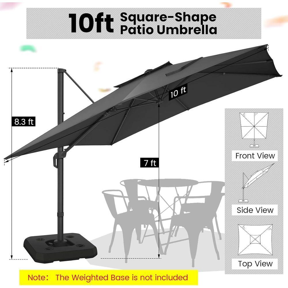 10ft Cantilever Patio Umbrella - Outdoor Furniture Umbrella ulasan dan harga