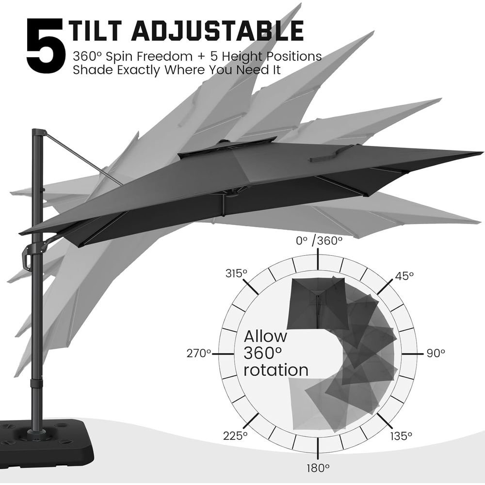 10ft Cantilever Patio Umbrella - Outdoor Furniture Umbrella ulasan dan harga
