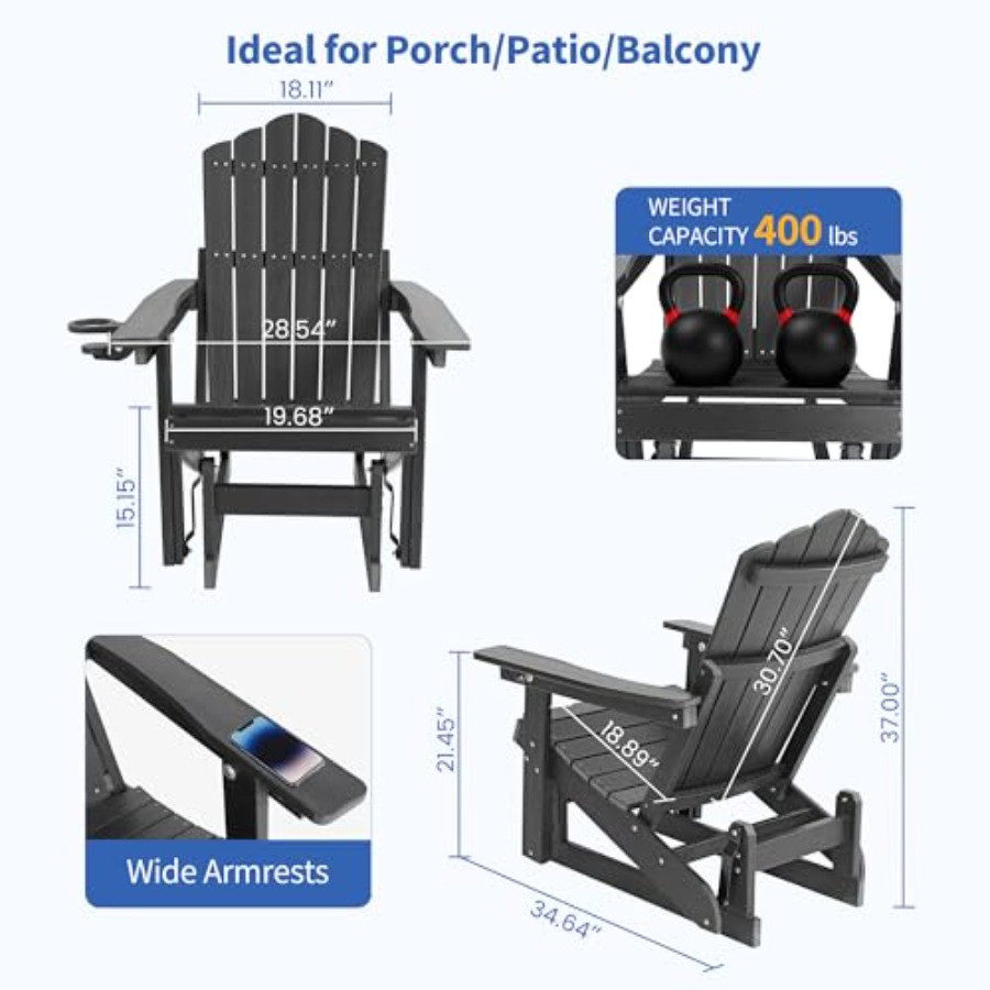 Outdoor HDPE Adirondack glider - Adirondack Chair Wood ulasan dan harga