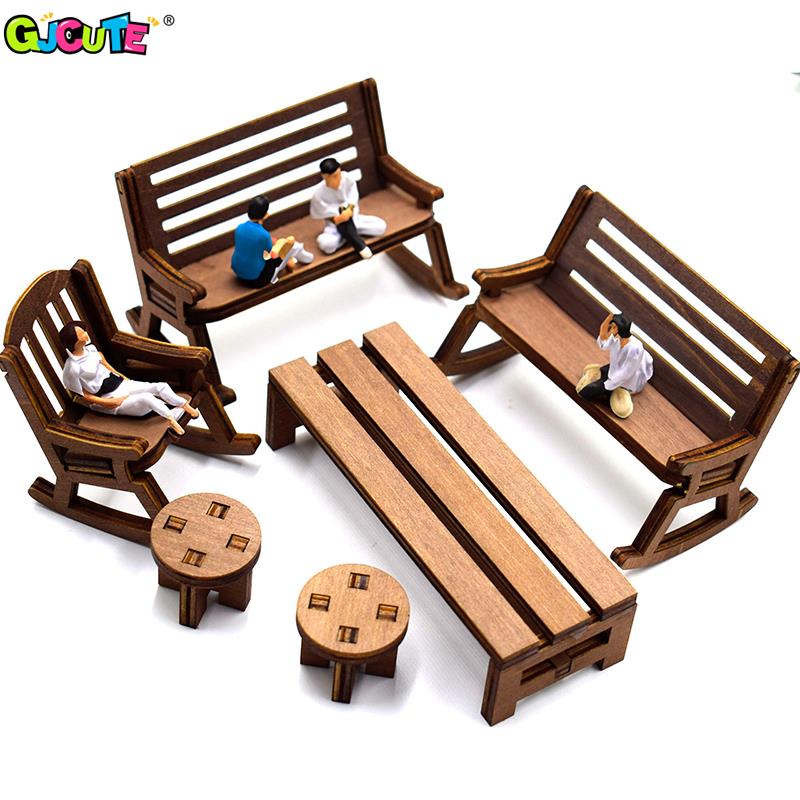 1：12 Dollhouse Mini Park Table - Bistro Table Set ulasan dan harga