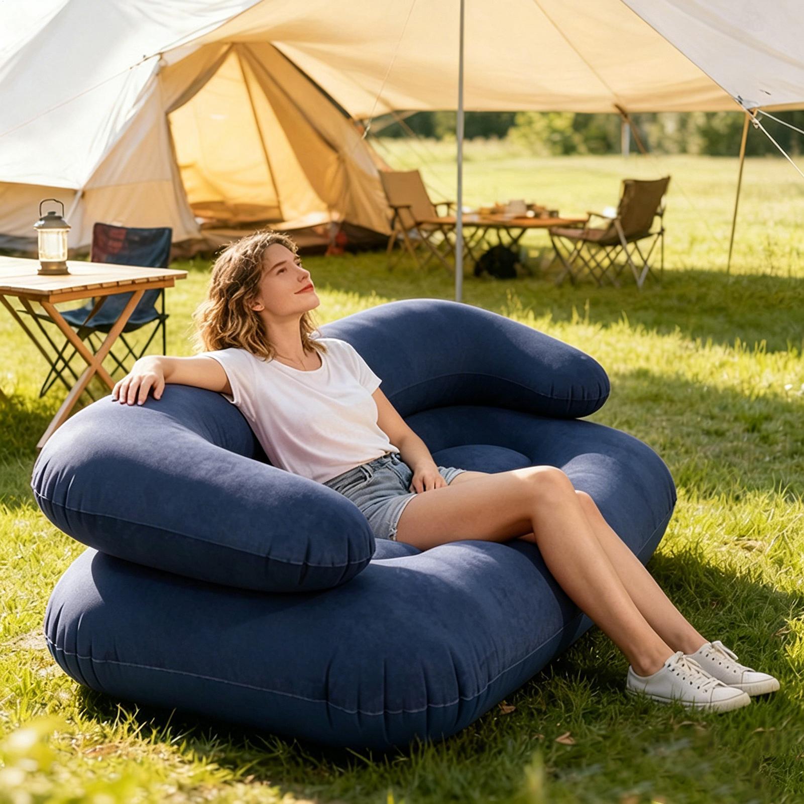 Double Inflatable Air Sofa Two - Outdoor Furniture Heavy ulasan dan harga