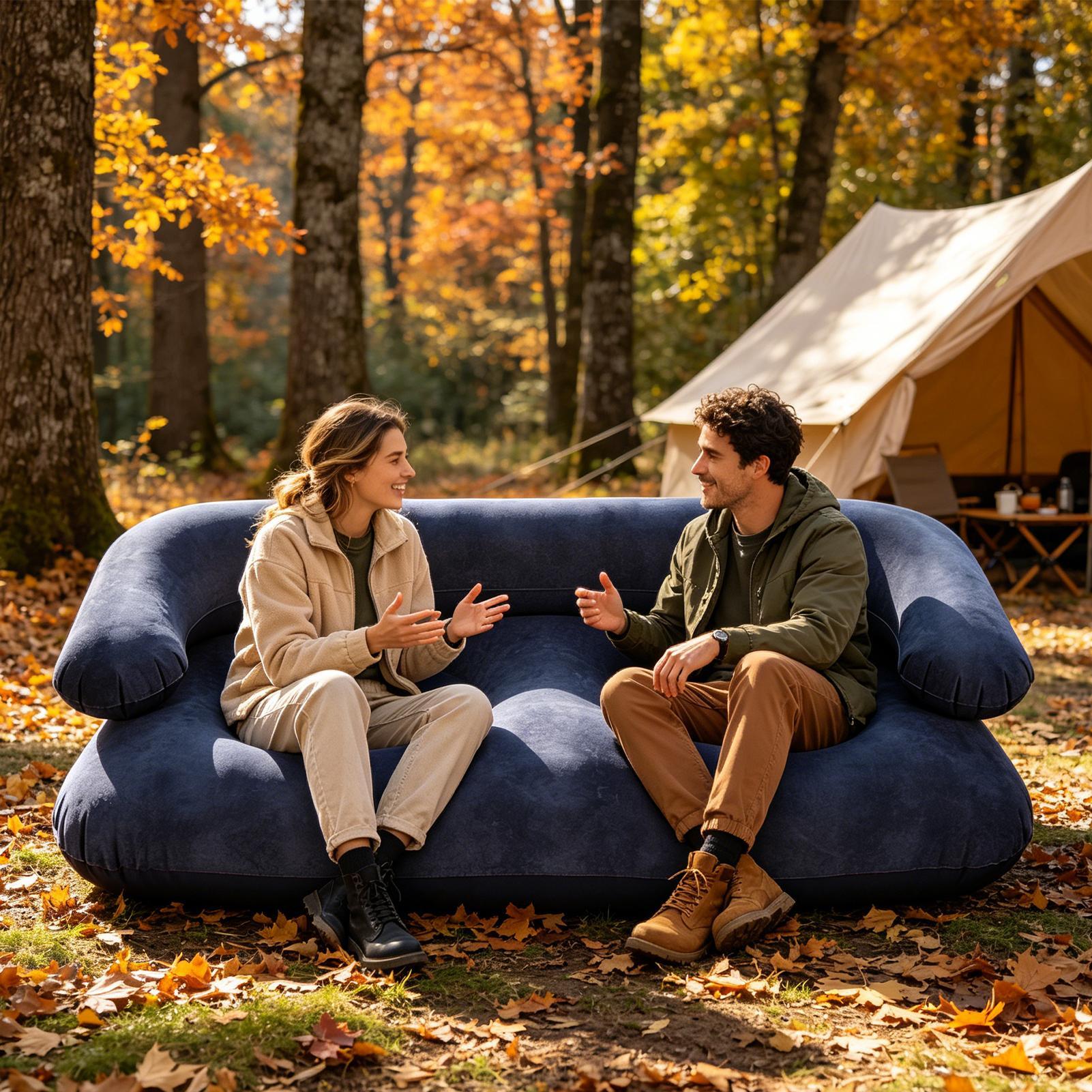 Double Inflatable Air Sofa Two - Outdoor Furniture Heavy ulasan dan harga