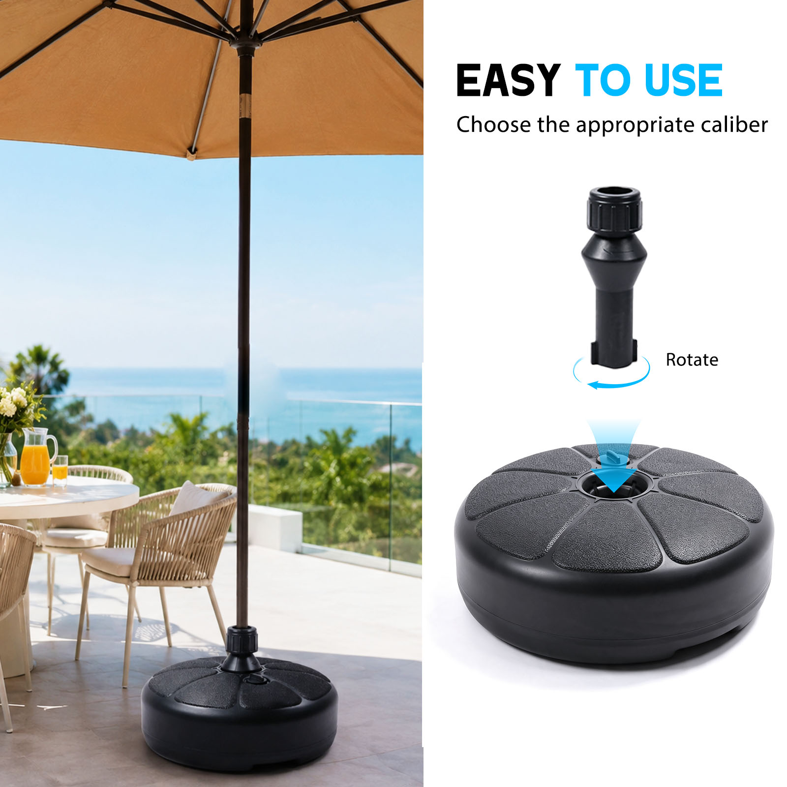 26lbs Fillable Water Sand Umbr - Outdoor Furniture Umbrella ulasan dan harga