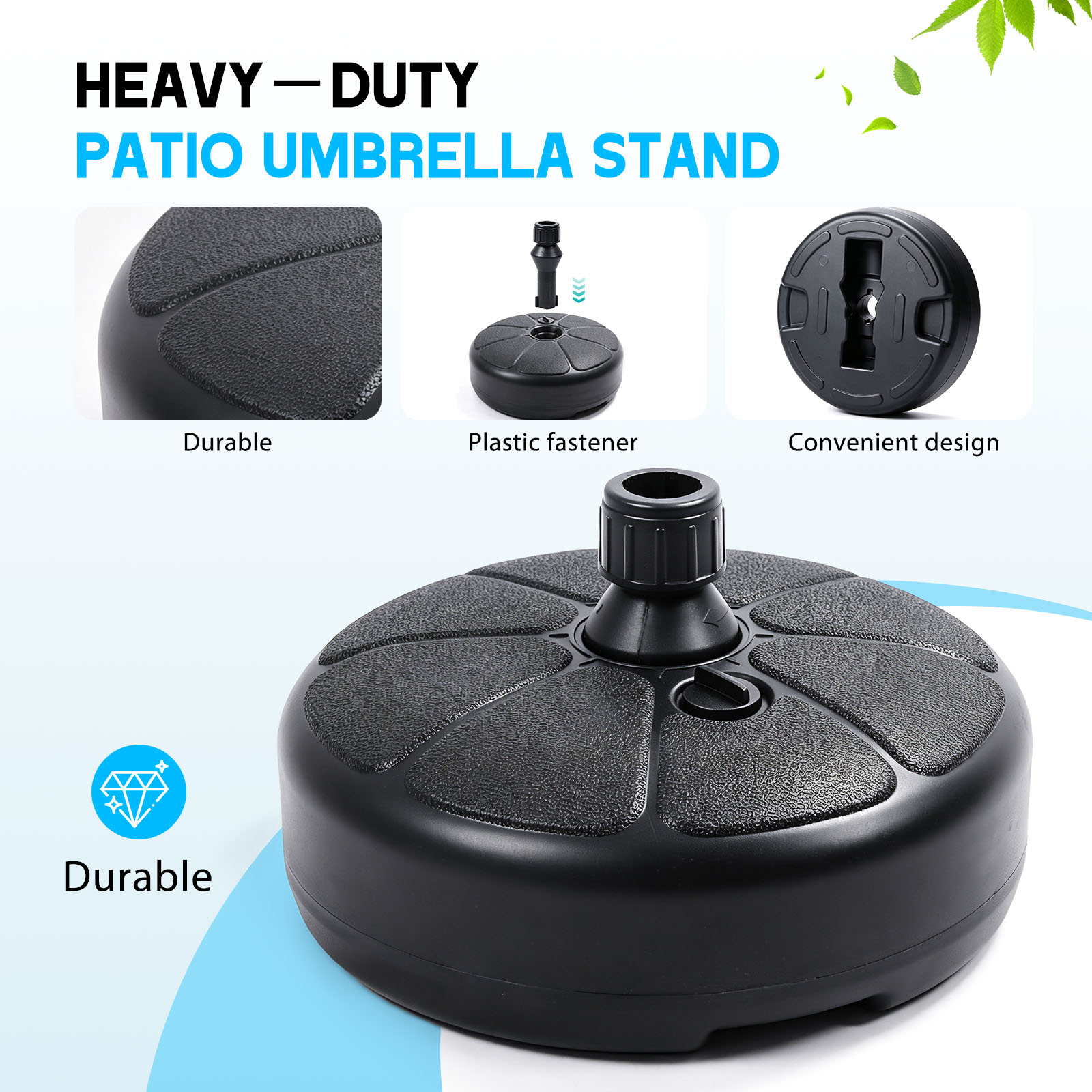 26lbs Fillable Water Sand Umbr - Outdoor Furniture Umbrella ulasan dan harga