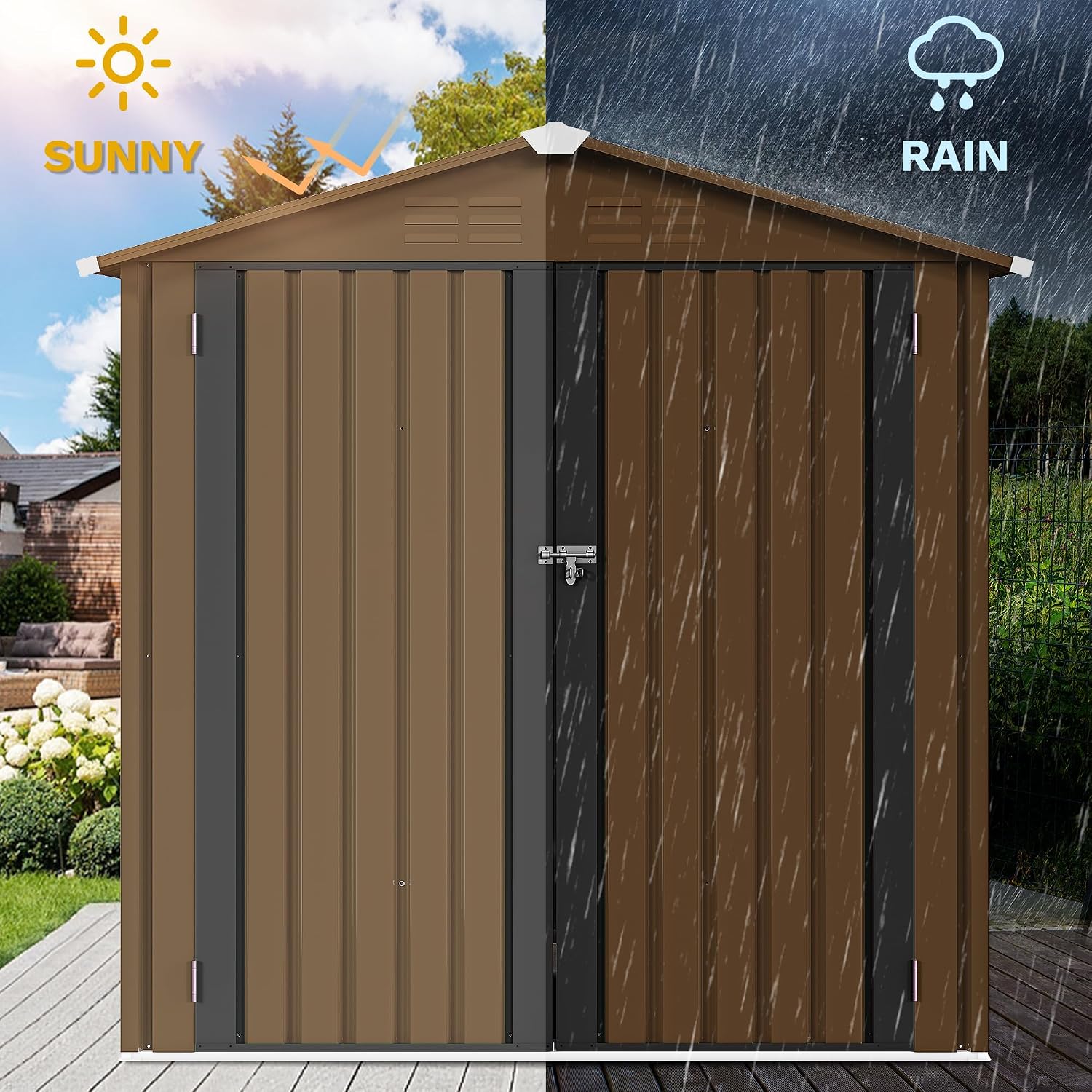 6x4ft Metal Outdoor Storage Sh - Outdoor Furniture Heavy ulasan dan harga