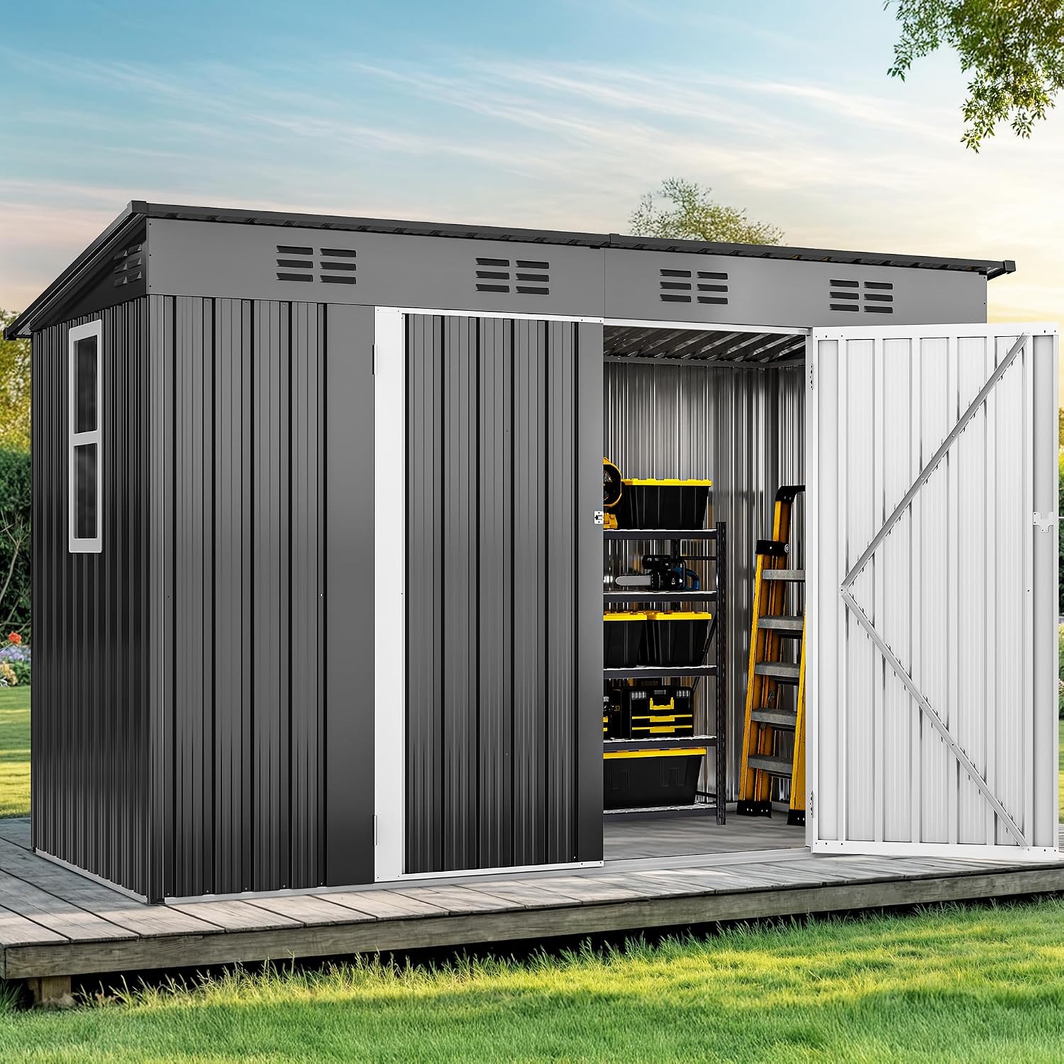 9' x 4' Outdoor Storage Shed w - Outdoor Furniture Heavy ulasan dan harga