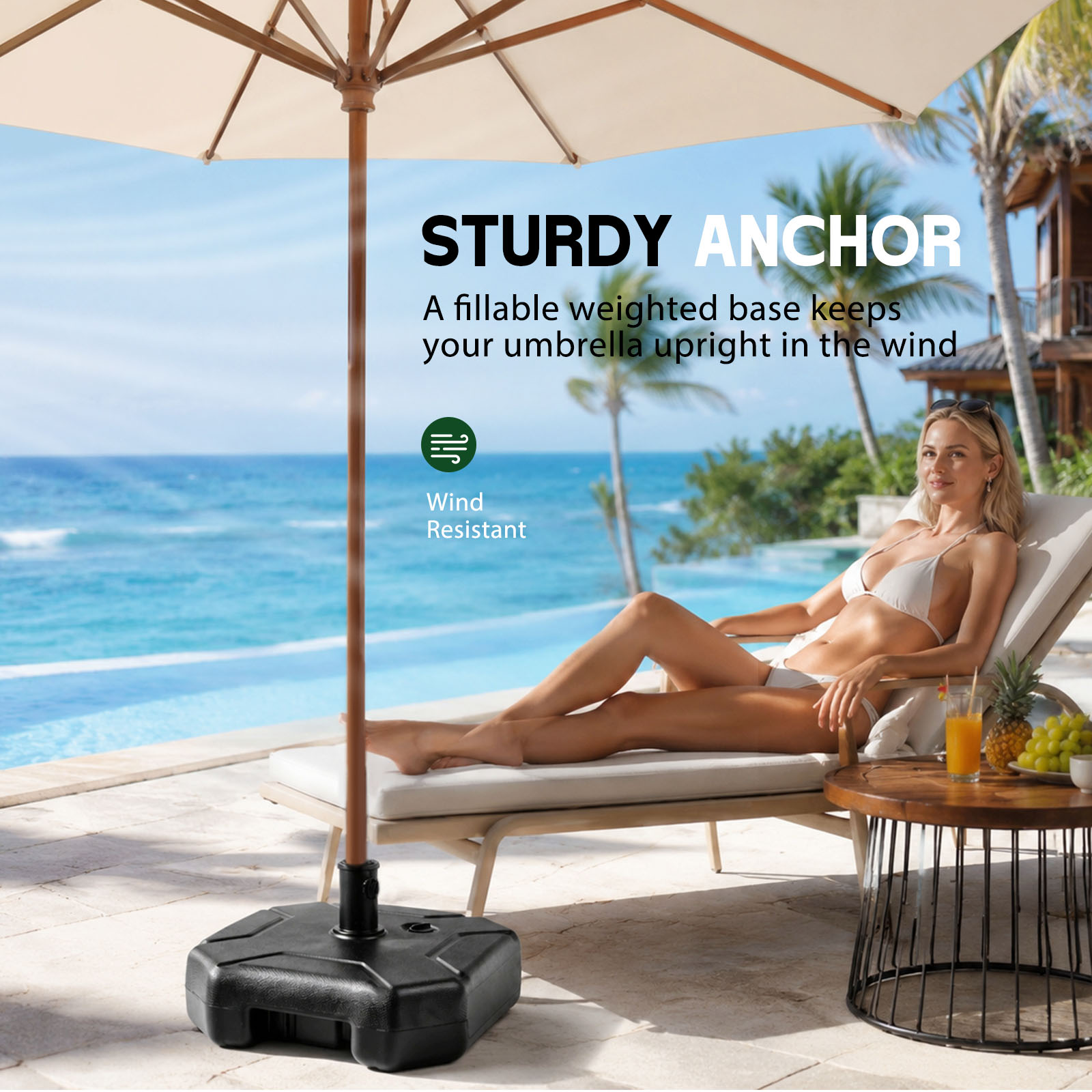 Fillable Patio Umbrella Base S - Outdoor Furniture Umbrella ulasan dan harga