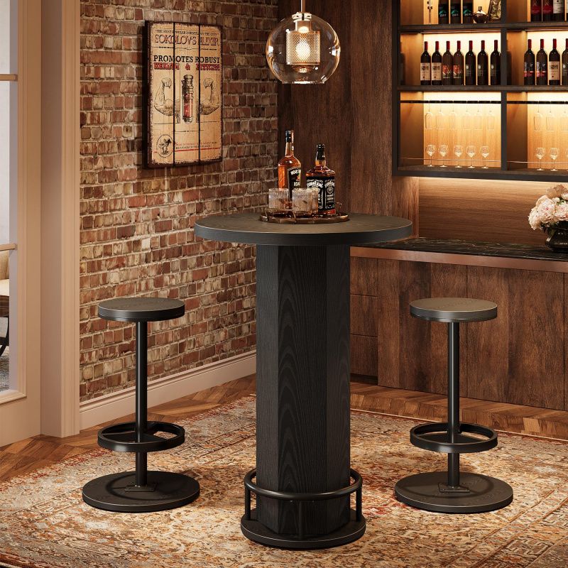 custom.Tribesigns Round Bar Ta - Bistro Table Set ulasan dan harga