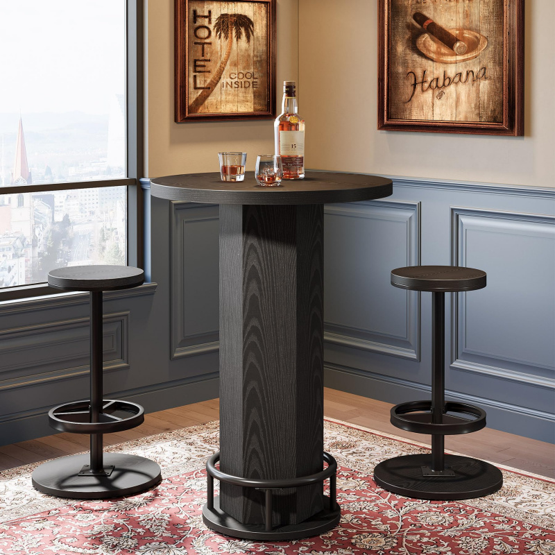 custom.Tribesigns Round Bar Ta - Bistro Table Set ulasan dan harga