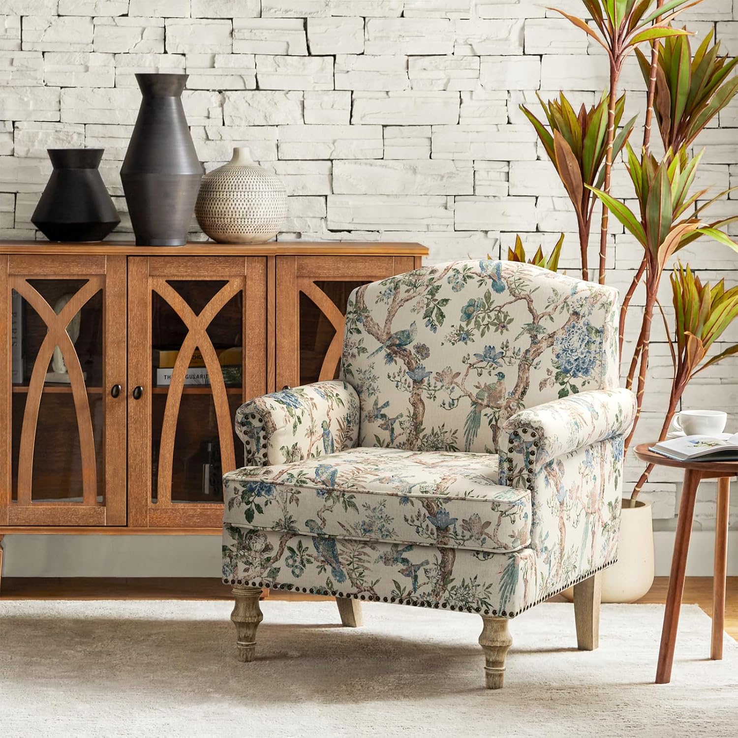 #Floral Upholstered Armchair R - Adirondack Chair Wood ulasan dan harga