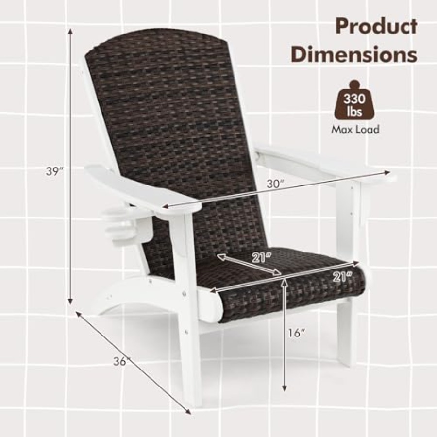 Patio Wicker Adirondack Chair, - Adirondack Chair Wood ulasan dan harga