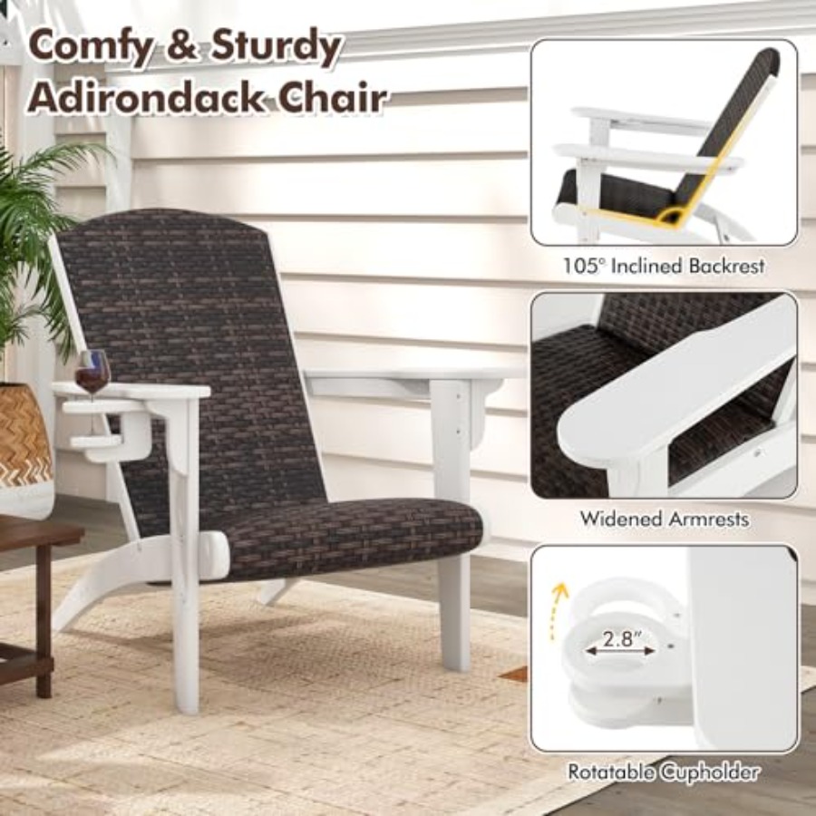 Patio Wicker Adirondack Chair, - Adirondack Chair Wood ulasan dan harga