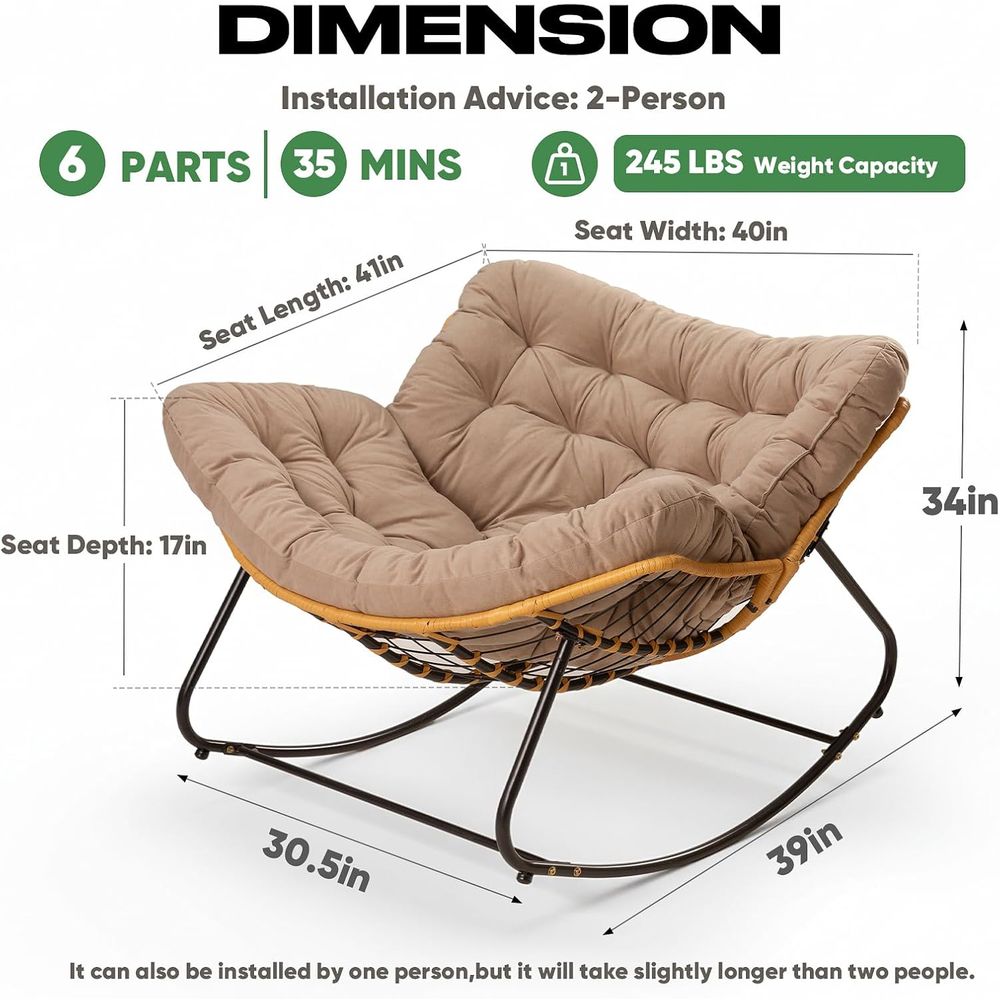 Papasan Chair with Cushion, Ov - Outdoor Furniture No Cushions ulasan dan harga