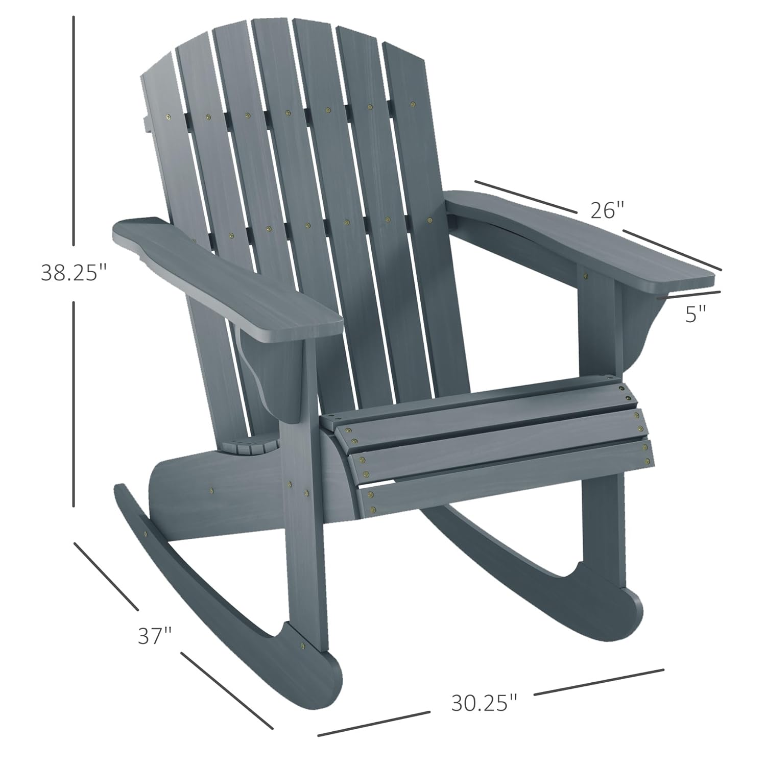 Slatted Wooden Adirondack Rock - Adirondack Chair Wood ulasan dan harga