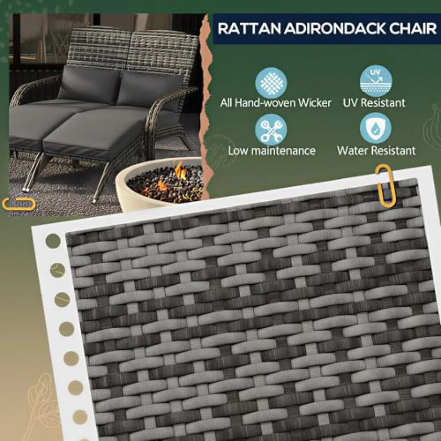 Wicker Adirondack Chair for 2  - Adirondack Chair Wood ulasan dan harga