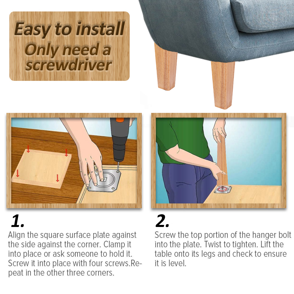4PCS Solid Wood Furniture Legs - Adirondack Chair Wood ulasan dan harga