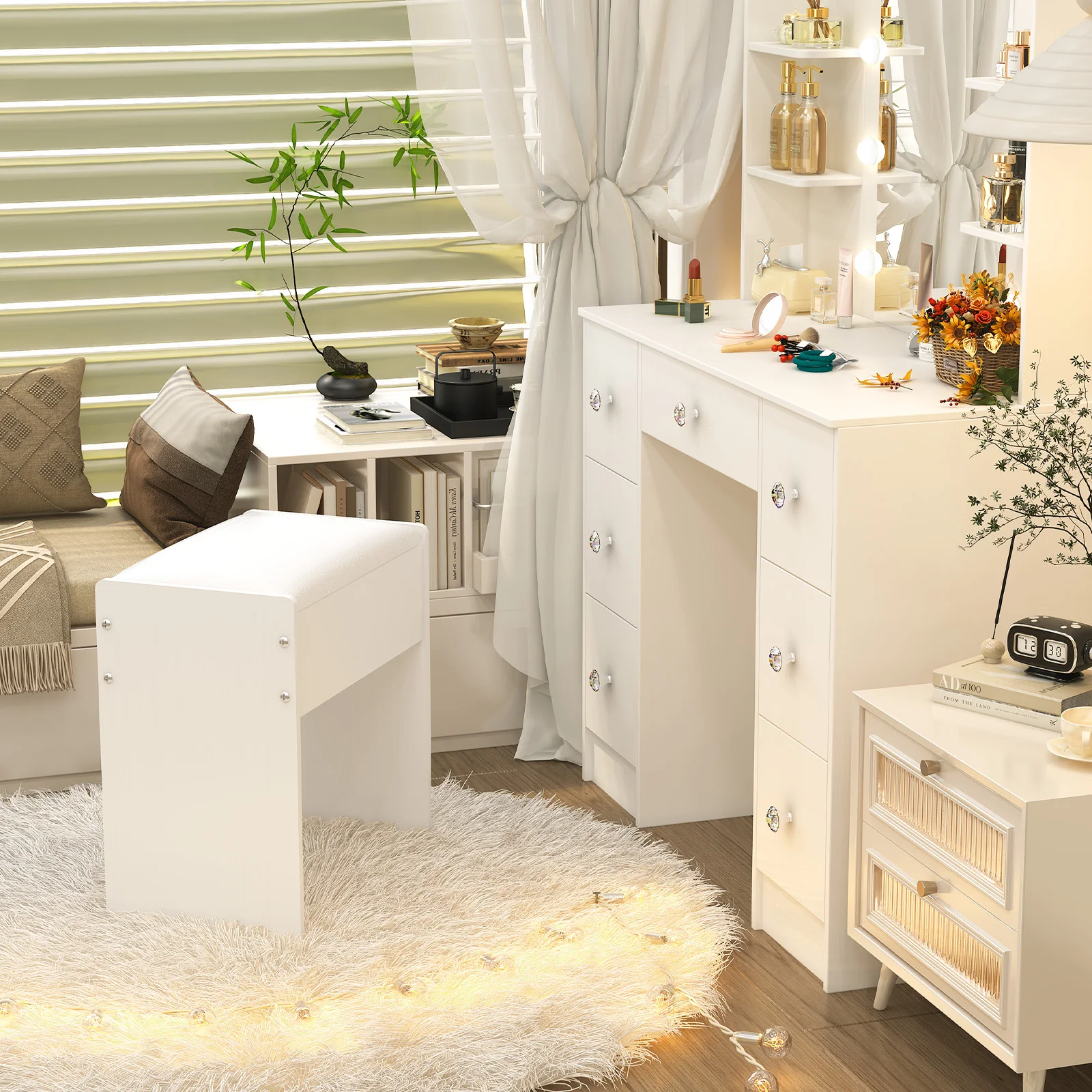 Padded Makeup Vanity Stool, St - Adirondack Chair Wood ulasan dan harga